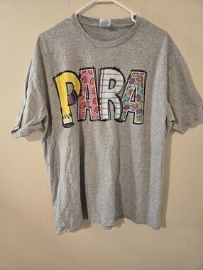 Para Graphic T Shirt XL Gray Teacher Aide Classroom School Staff Tee